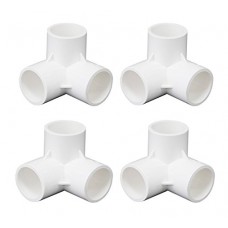 HUAHA Elbow PVC Fitting  Heavy Duty White 1-1/4" Size Furniture Grade  Pack of 4 (3Way) - B07DNP7WQ8